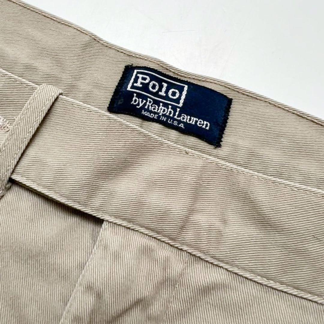 【USA製】80-90s Polo ラルフローレン チノ グルカショーツ W38