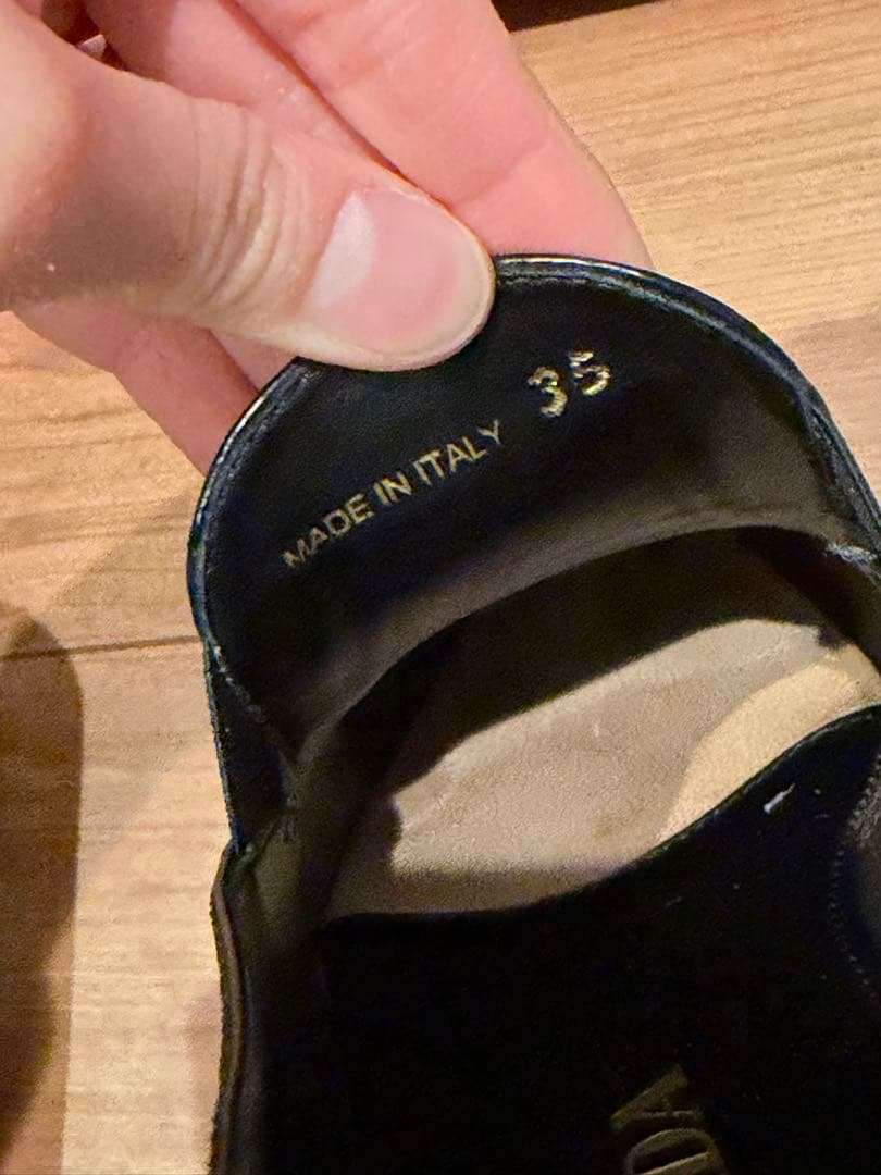 PRADA プラダ ローファー スリッポン 革靴 ウィングチップ 黒 35