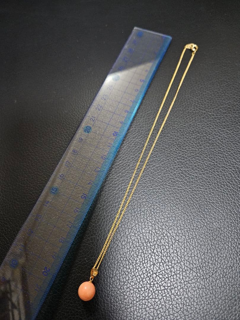 【美品】【重量3g】K18×赤珊瑚ネックレス