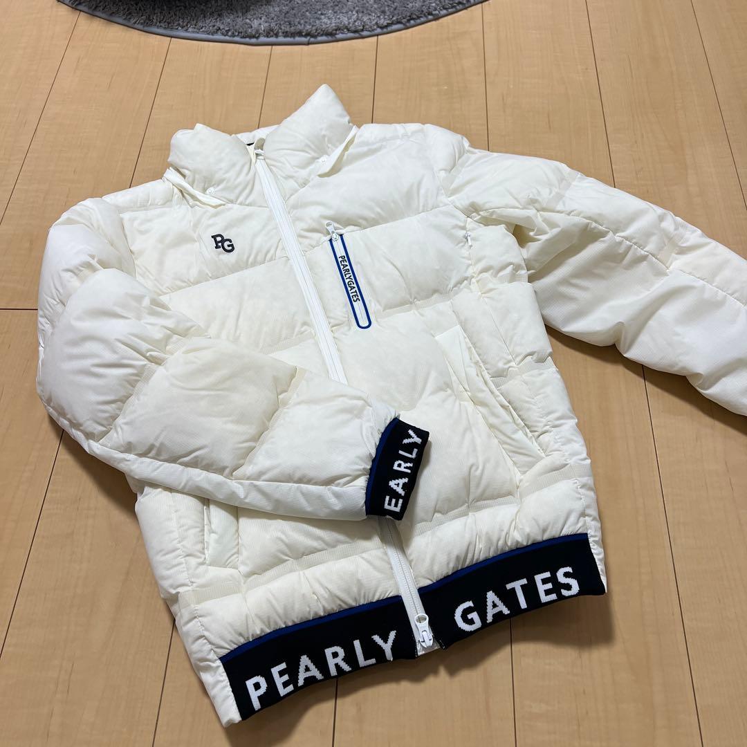 【美品】パーリーゲイツ　カルストホワイトダック羽毛ストレッチダウン　オフホワイト