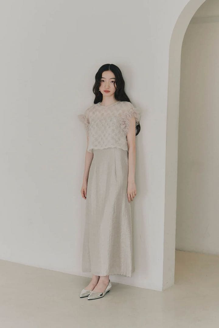 kaene ボリュームブラウスセットドレス ベージュ