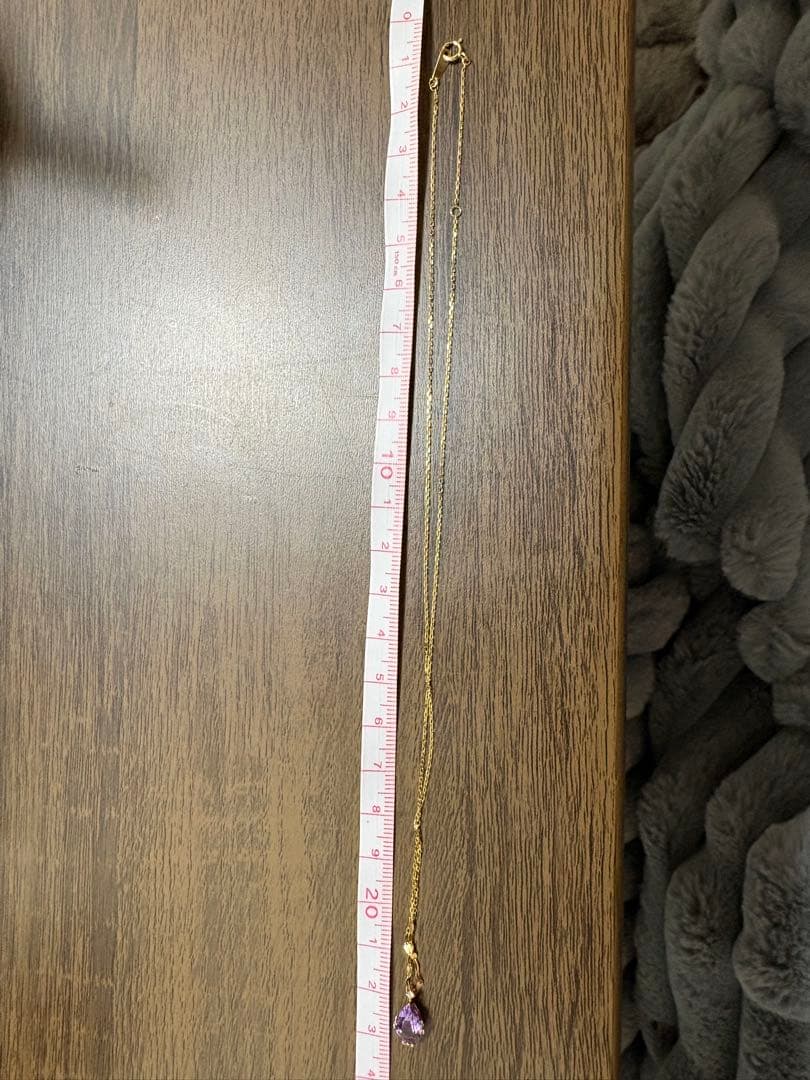 アメシストk10イエローゴールドネックレス