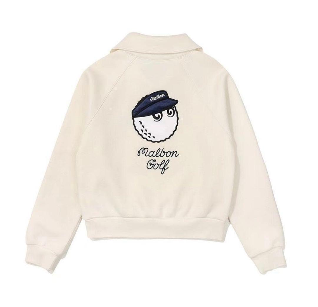 M ベージュ　クリーム　マルボンゴルフ MALBON GOLF ウエア