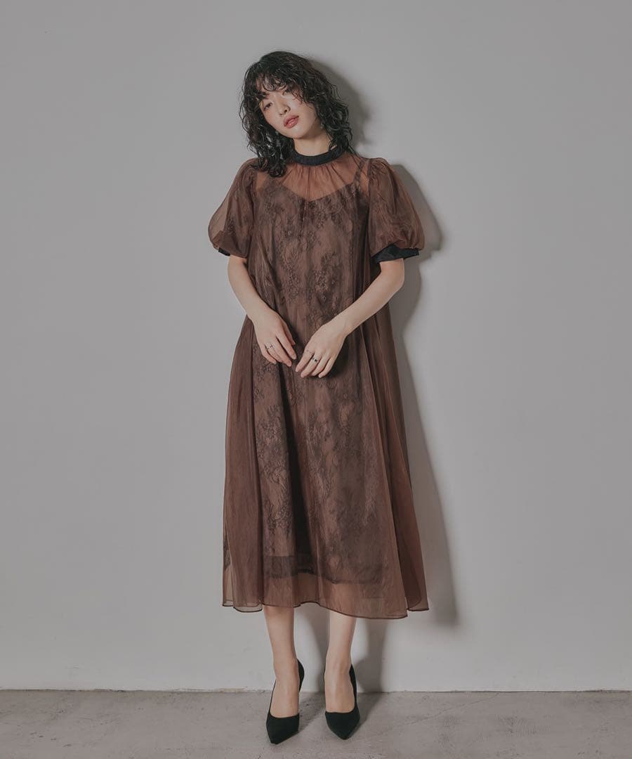 niana Aラインオーガンジーレースレイヤードドレス オケージョンドレス