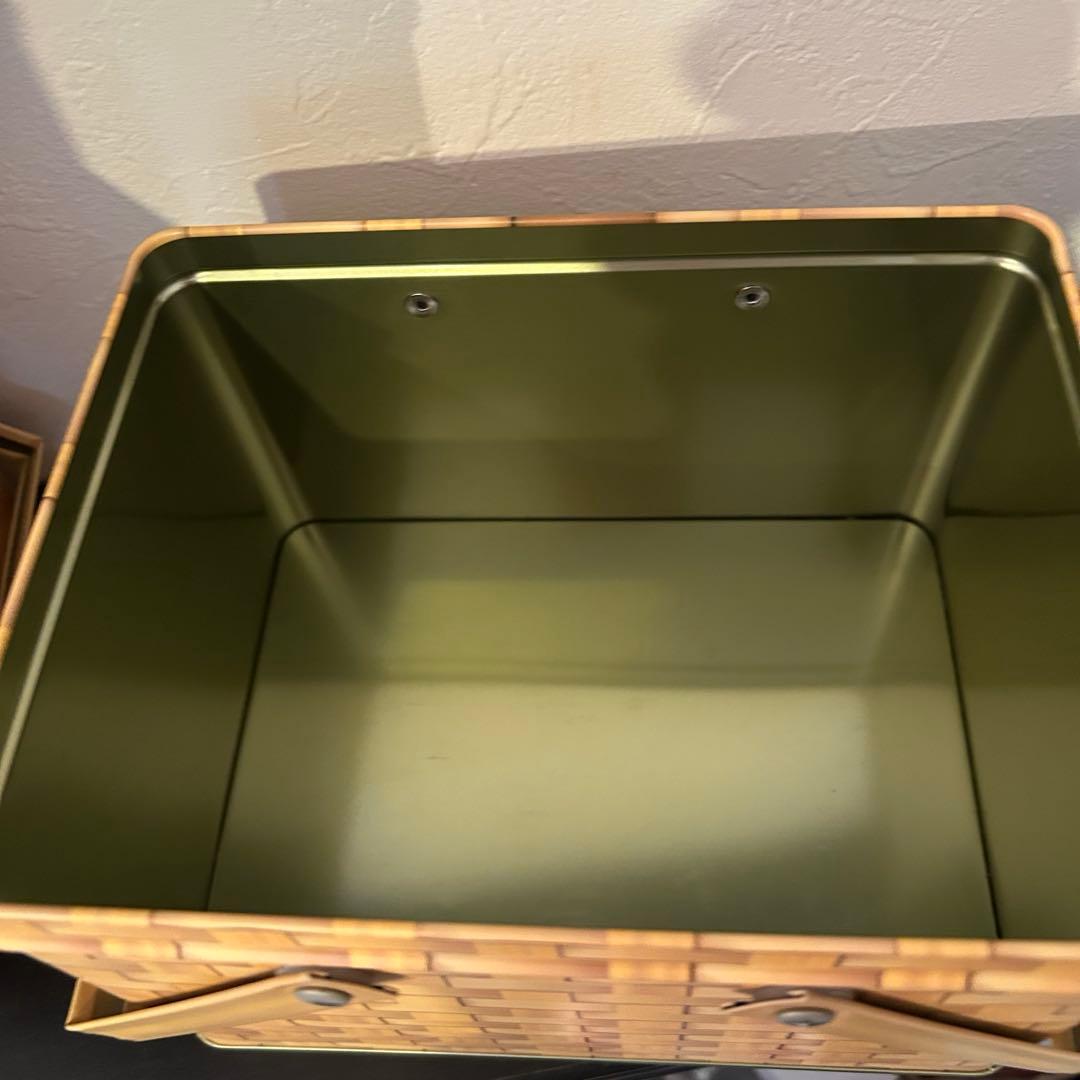 バスケット柄缶　4set かごバッグ　ティン