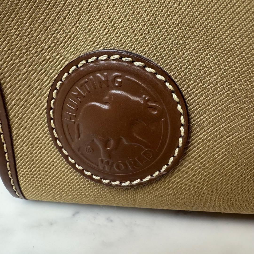 【美品】 HUNTING WORLD ブリーフケース 2WAY レザー カーキ