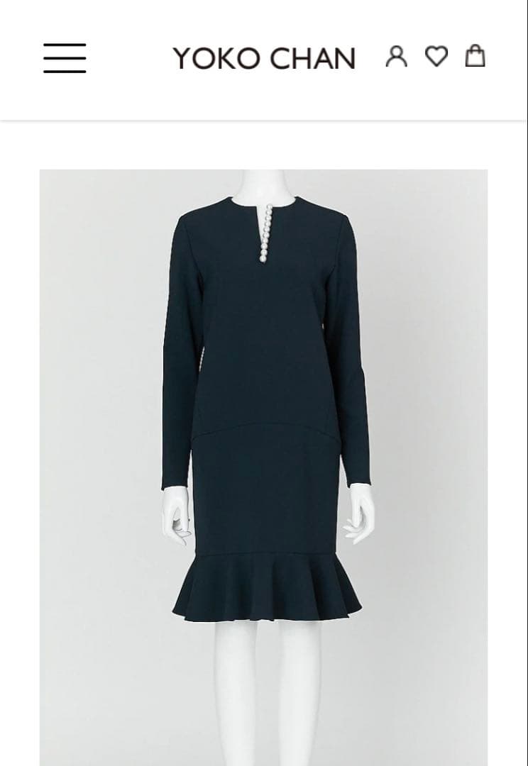 YOKO CHAN ネイビー フリル裾 ワンピース 入学式などに