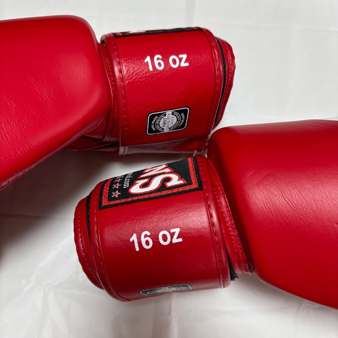 【美品】１６oz　TWINS　ボクシング　グローブ　ツインズ　１６オンス　レッド