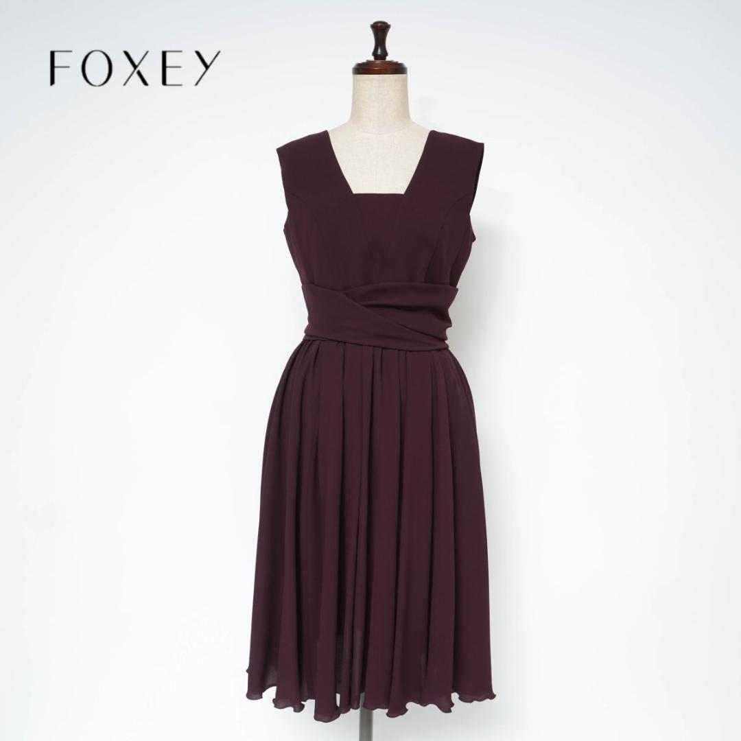 新品 フォクシーニューヨーク オケージョンドレス パープル系サイズ40*YC59