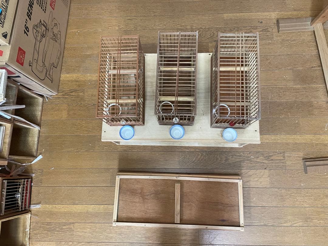 メジロ籠3個　寝かせボックスセット