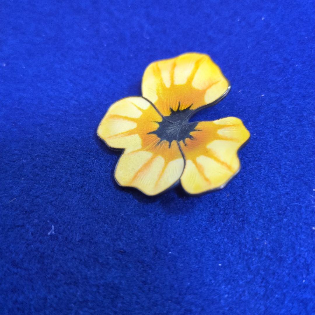 Y03 David Andersen 花型ブローチ 約4.5cm　シルバー