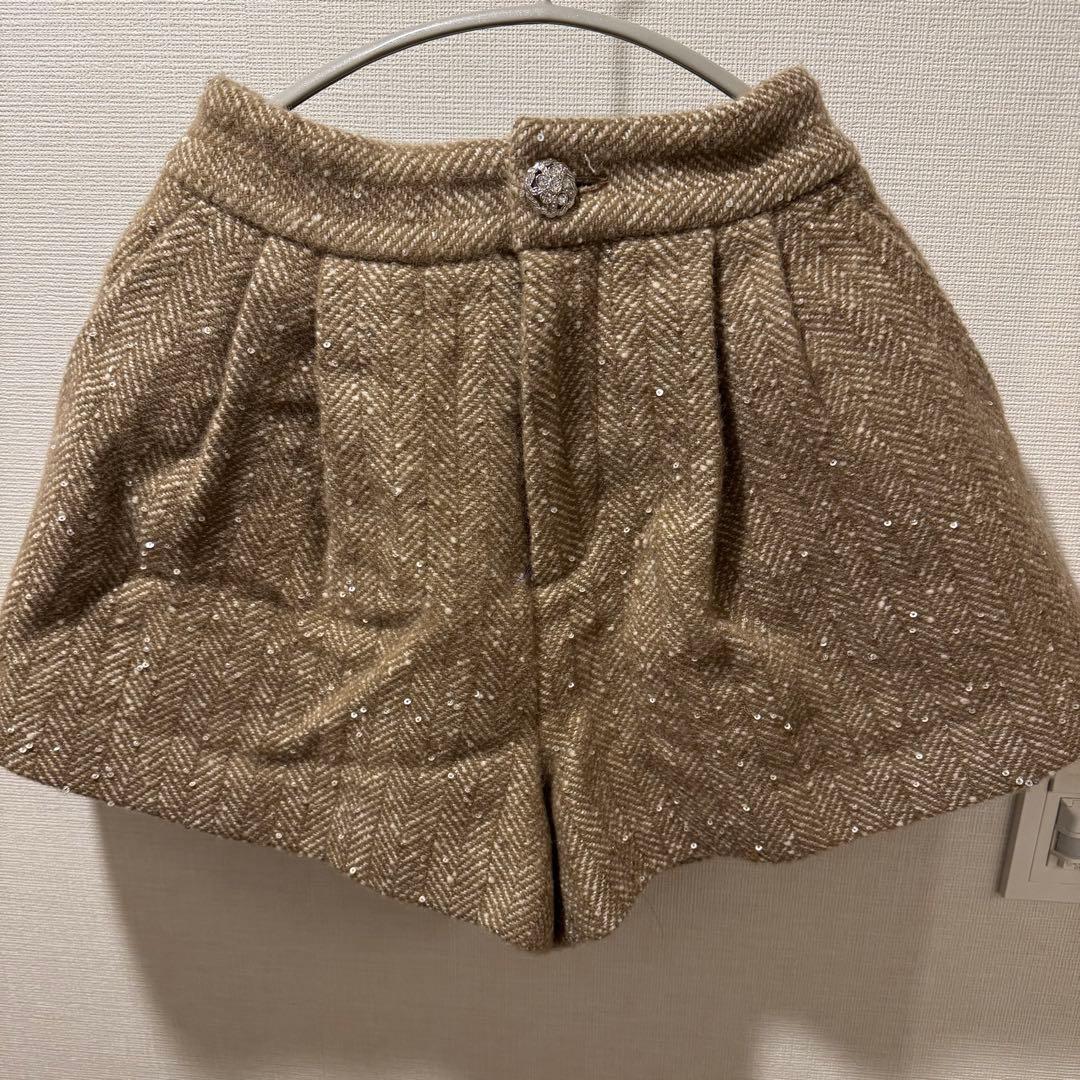 sheller ツイードビジュー付きショートパンツ S