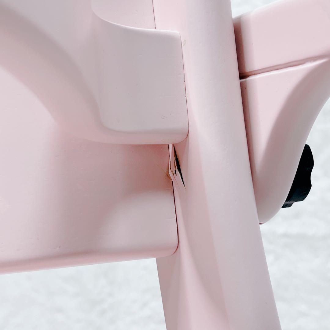 【希少色】　ヤマトヤ　ハイチェア　アッフルチェア　テーブル　ガード付　ピンク