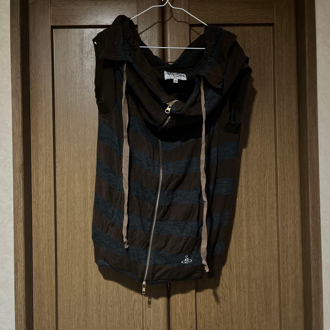 ヴィヴィアン　ボーダー　パーカー　ノースリーブ