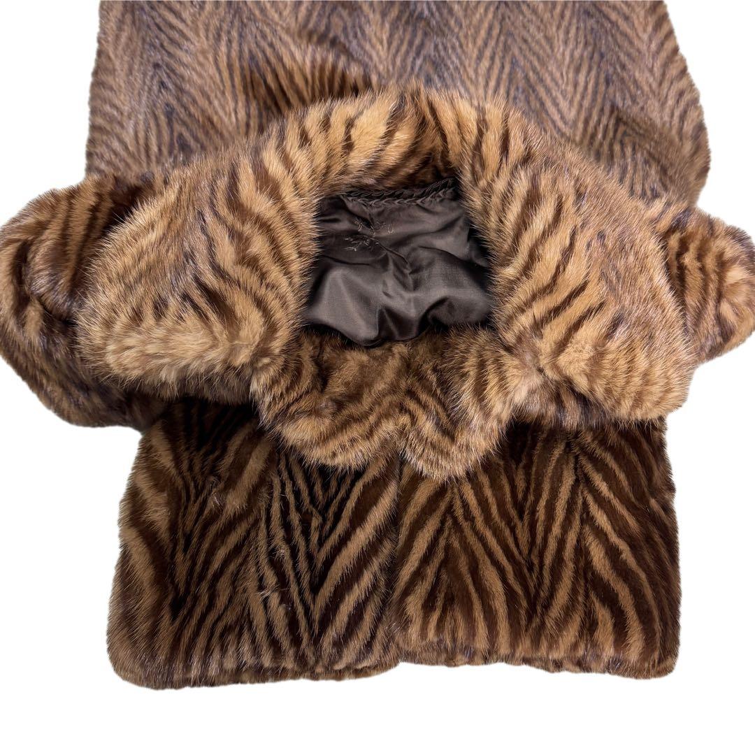 美品　デミバフミンク　XLサイズ相当　艶◎　リアルファーコート　総丈73cm