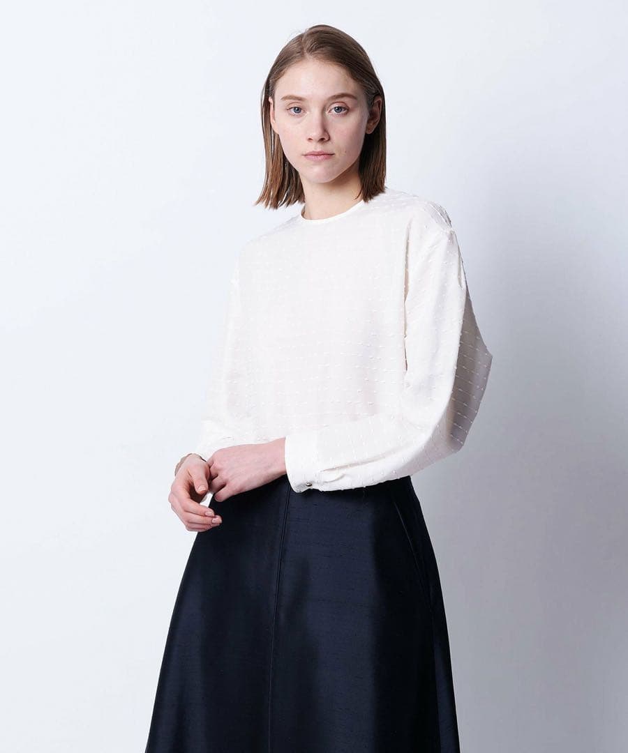 お値下げ＊ Drawer ネップノーカラーブラウス　38