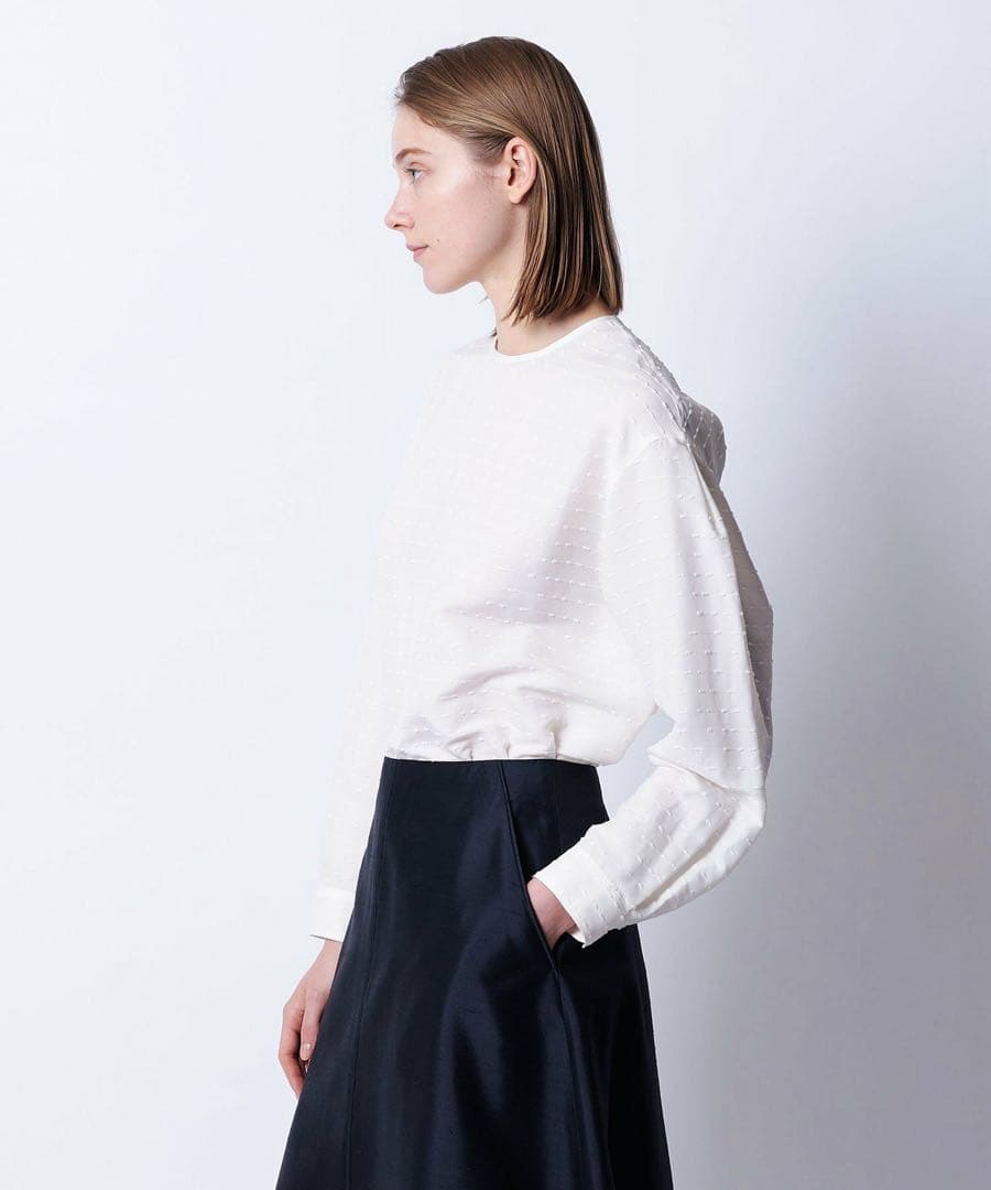 お値下げ＊ Drawer ネップノーカラーブラウス　38