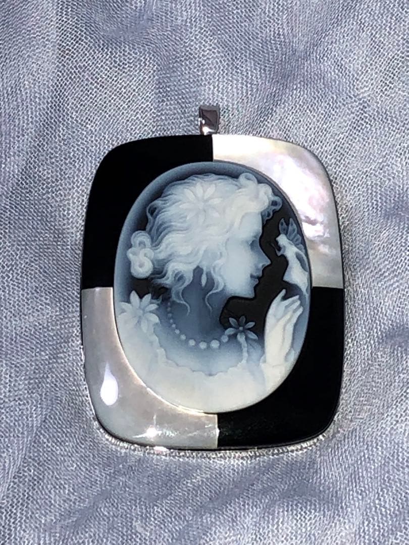 K18枠K14針　ブローチ兼ペンダントトップ