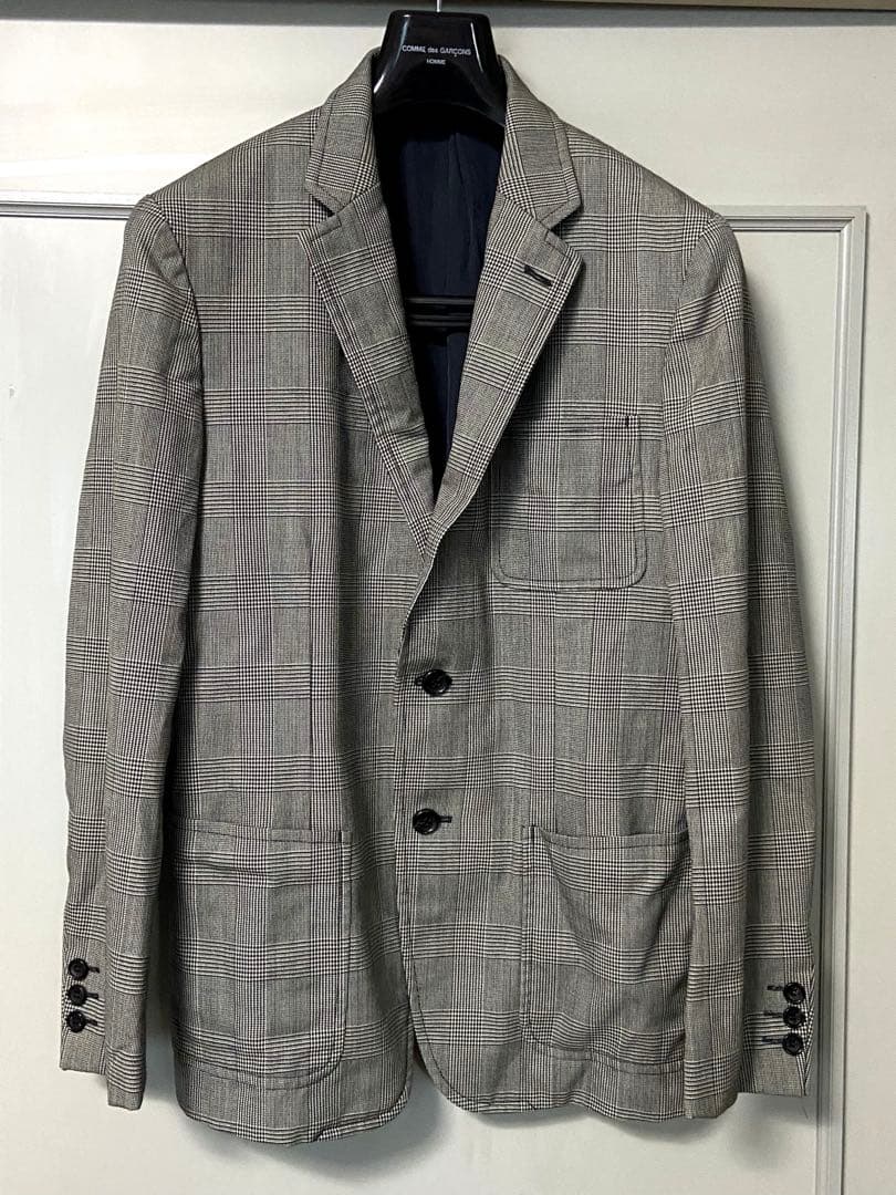 定価11万円 コムデギャルソンオム グレー チェック柄 テーラードジャケット