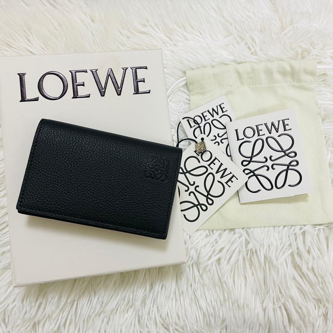 新品✨付属完備✨LOEWE 名刺入れ カードケース アナグラム レザー ブラック