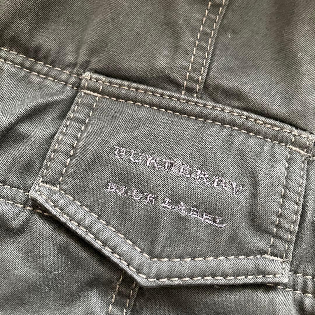 【美品】バーバリーブルーレーベル ミリタリージャケット リアルファ 中綿 黒