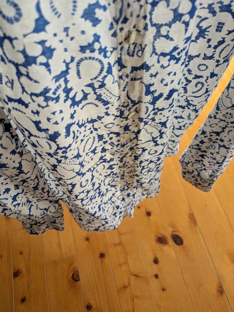 オールドマンズテーラー　モノトリックプリントラウンドカラーシャツ L