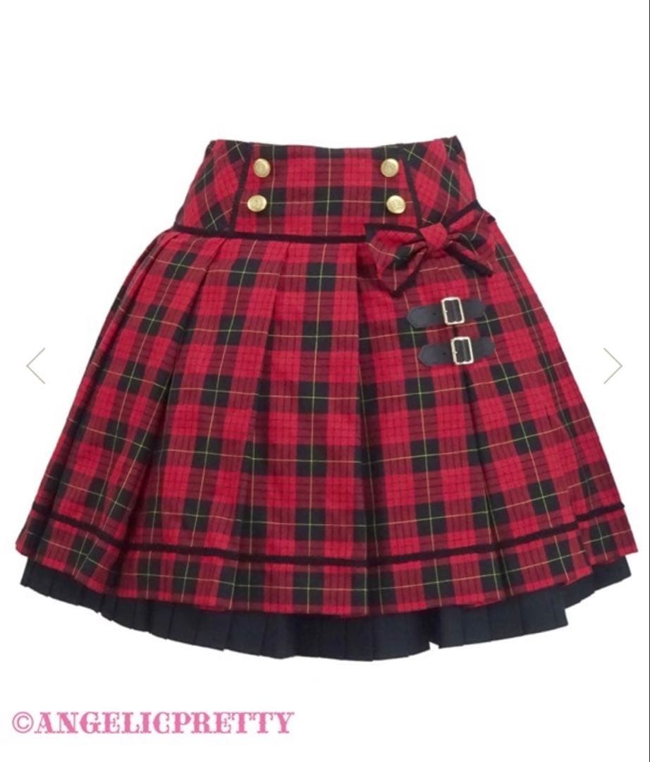 アンジェリックプリティ タータンチェックスカート＋リボンクリップセット