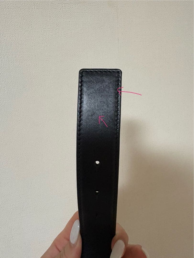 LOEWE レザーベルト ブラック シルバーアナグラム サイズ100