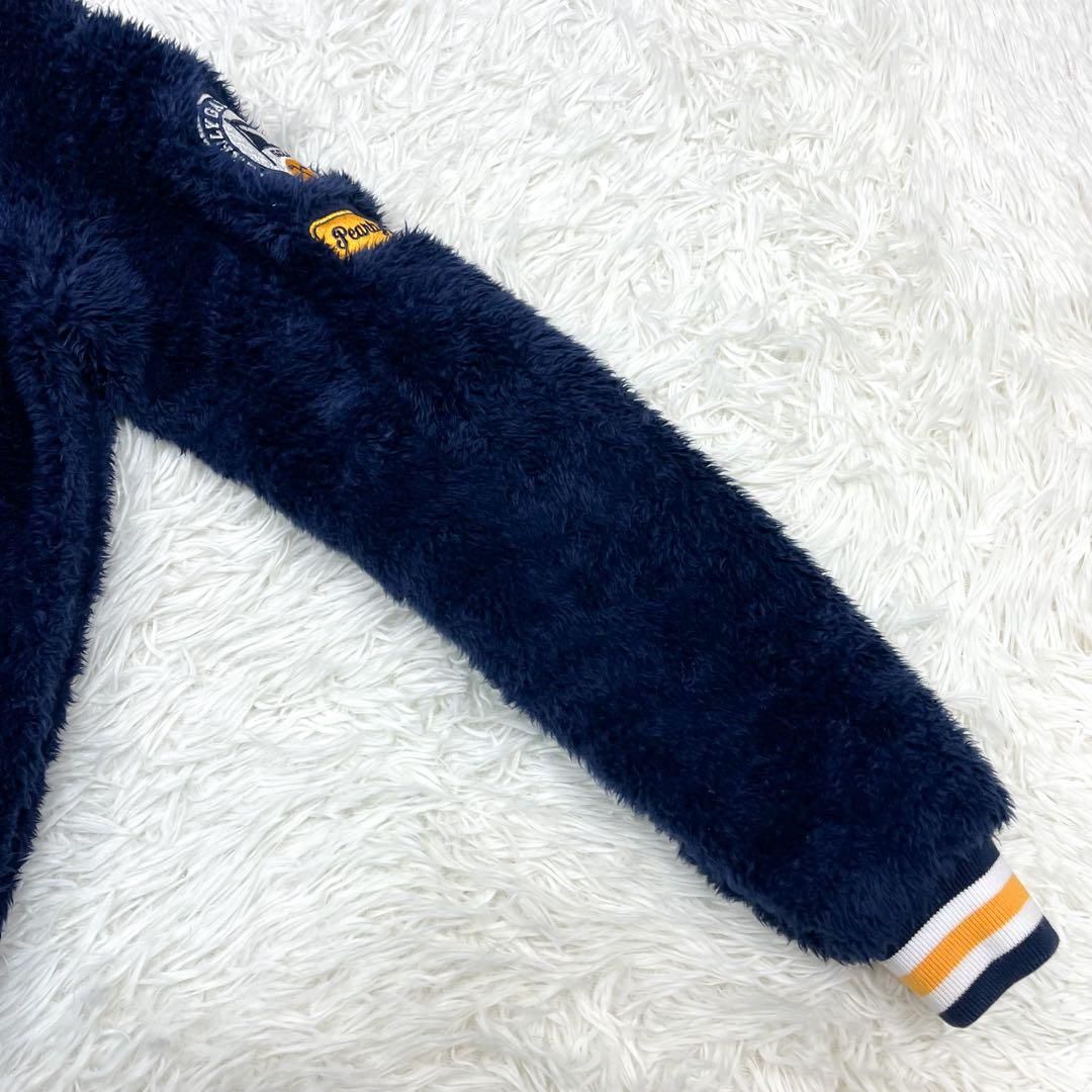 美品 パーリーゲイツ ファー パーカー ジャケット ロゴワッペン リブライン