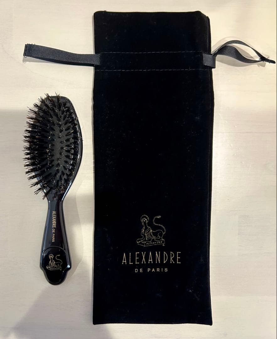 【ALEXANDRE DE PARIS】ブラックヘアブラシ 専用ポーチ付き