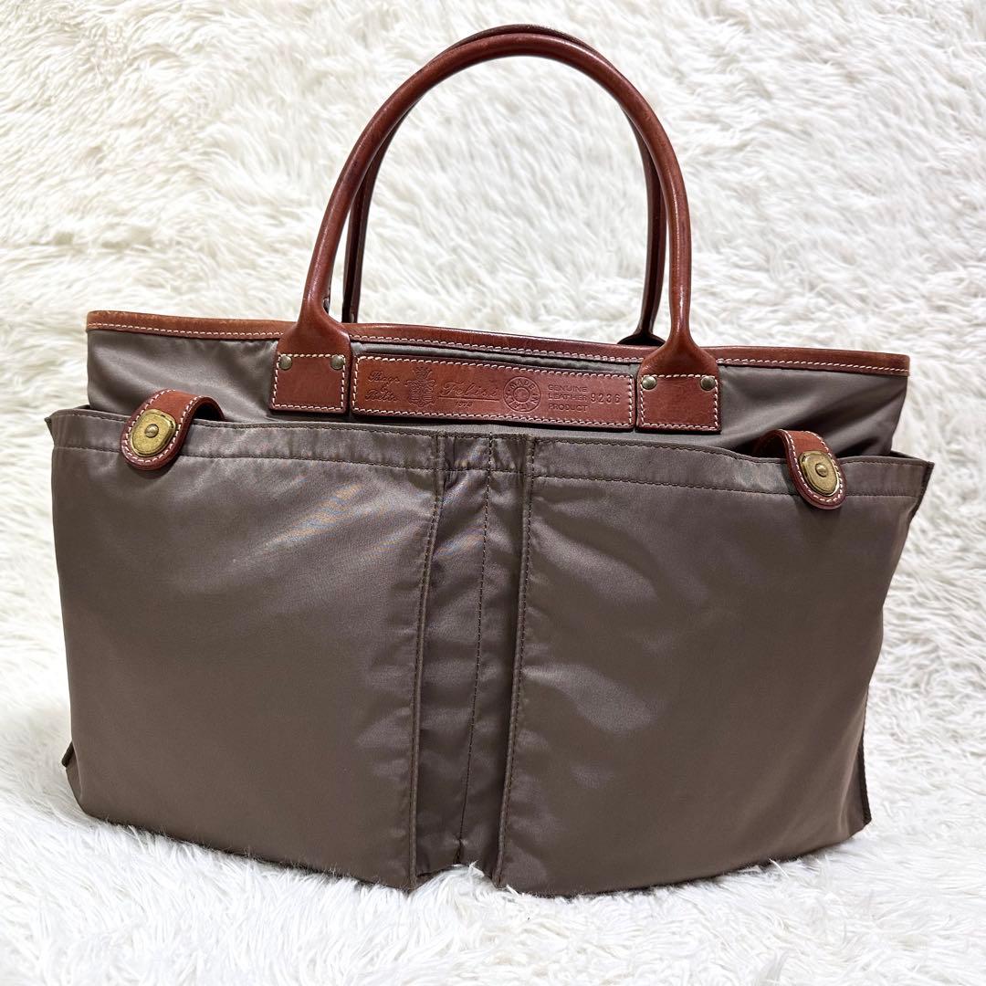 【大容量 A4 PC収納✨】フェリージ ヘルメットバック カーキ 本革 ビジネス