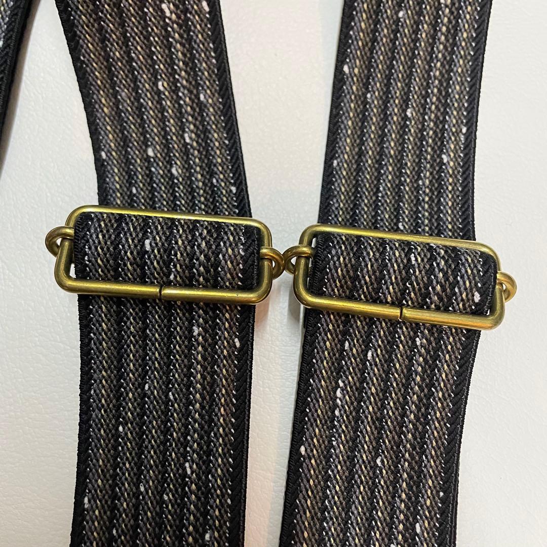 アートブラウン製 クロムエクセルレザー 黒×杢黒 サスペンダー