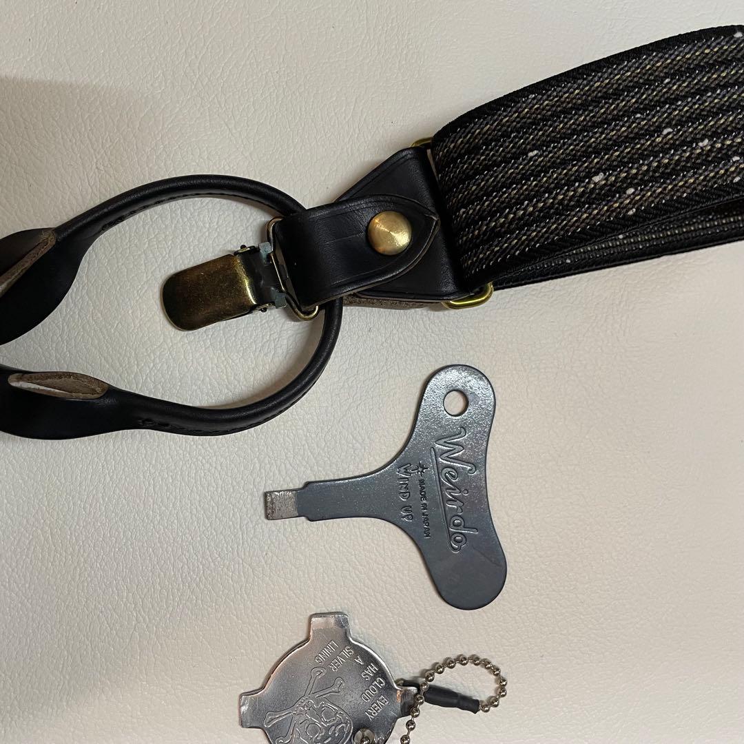 アートブラウン製 クロムエクセルレザー 黒×杢黒 サスペンダー