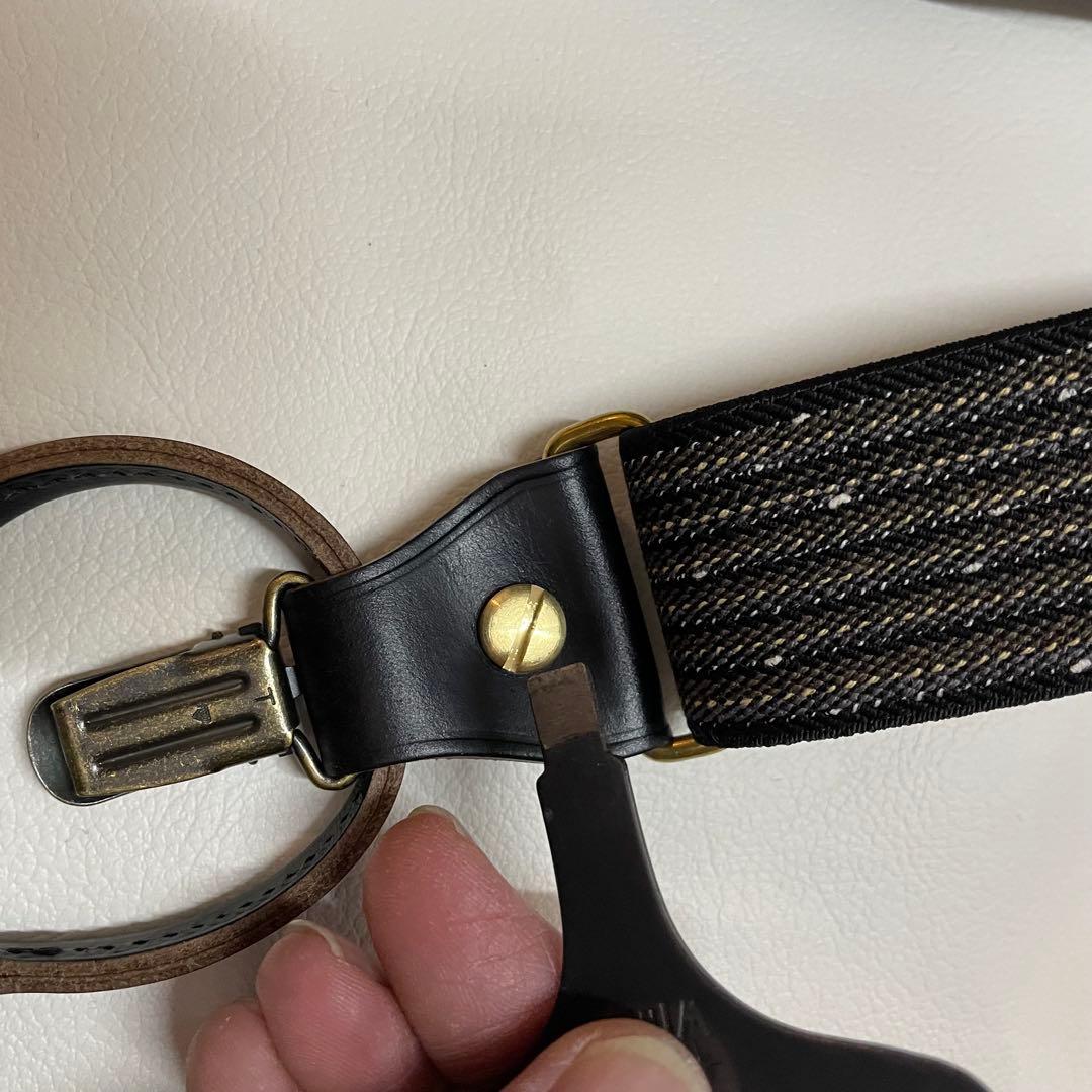 アートブラウン製 クロムエクセルレザー 黒×杢黒 サスペンダー