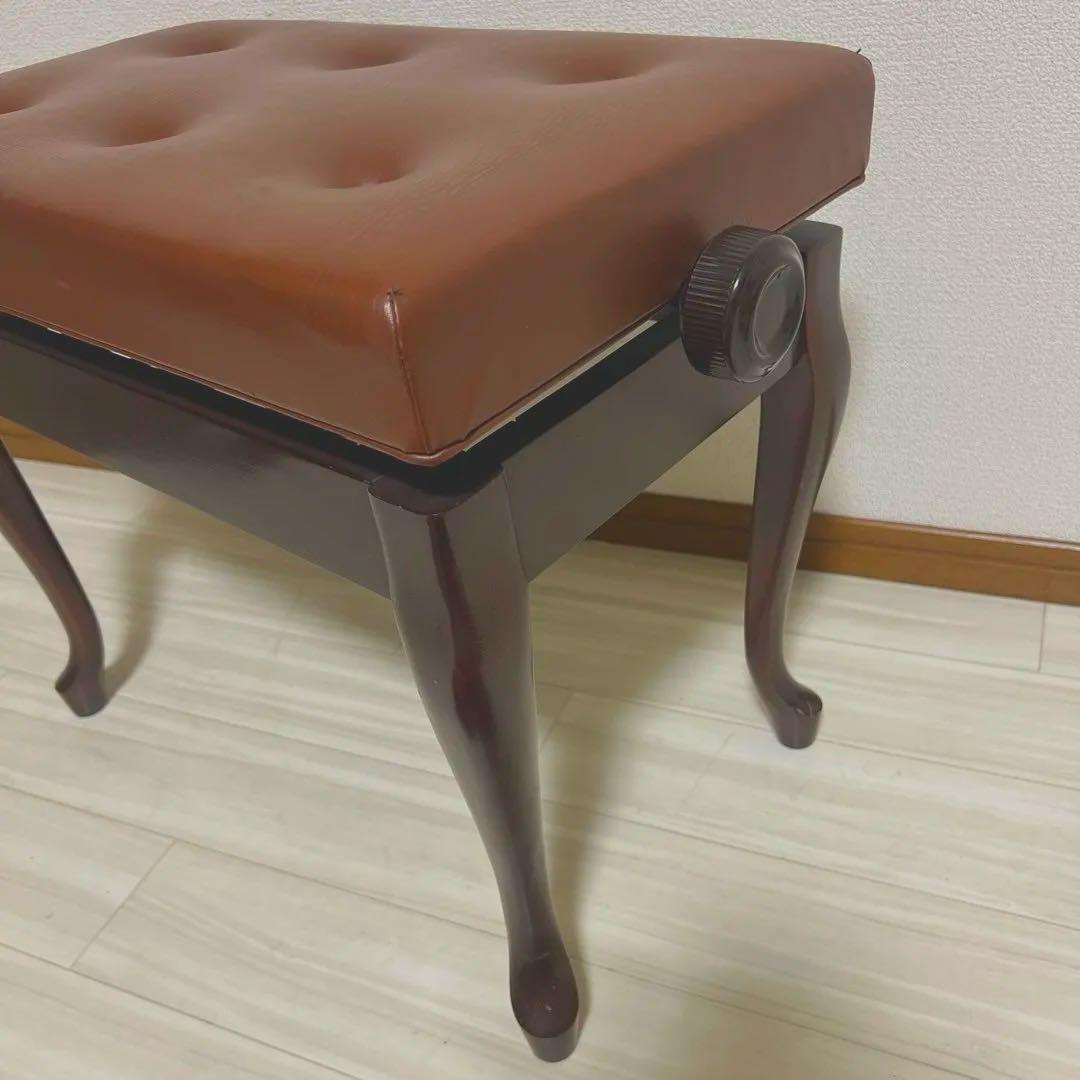 【中古良品】ピアノ高低自在椅子・木目猫脚（送料込み）