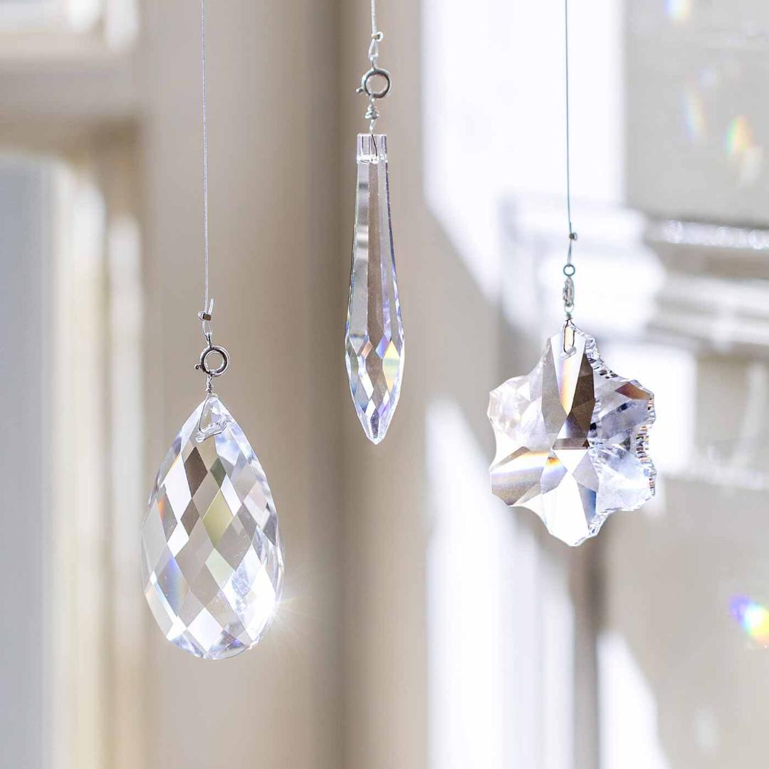 フェリシモ 9個セット チェコのボヘミアガラスで作ったシャンデリアルース