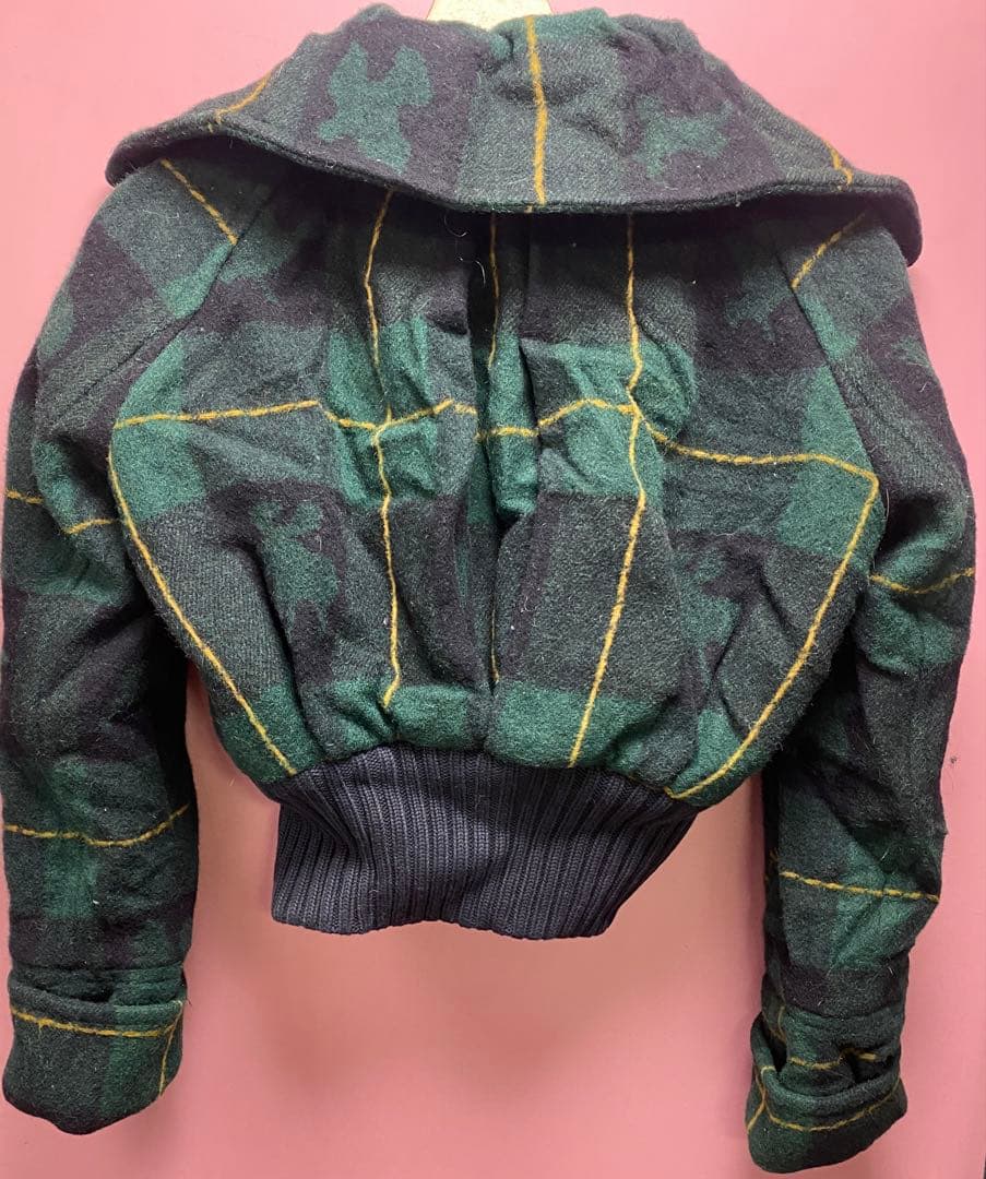 DSQUARED2 ディースクエアード ウールチェック柄 マフラー付ブルゾン