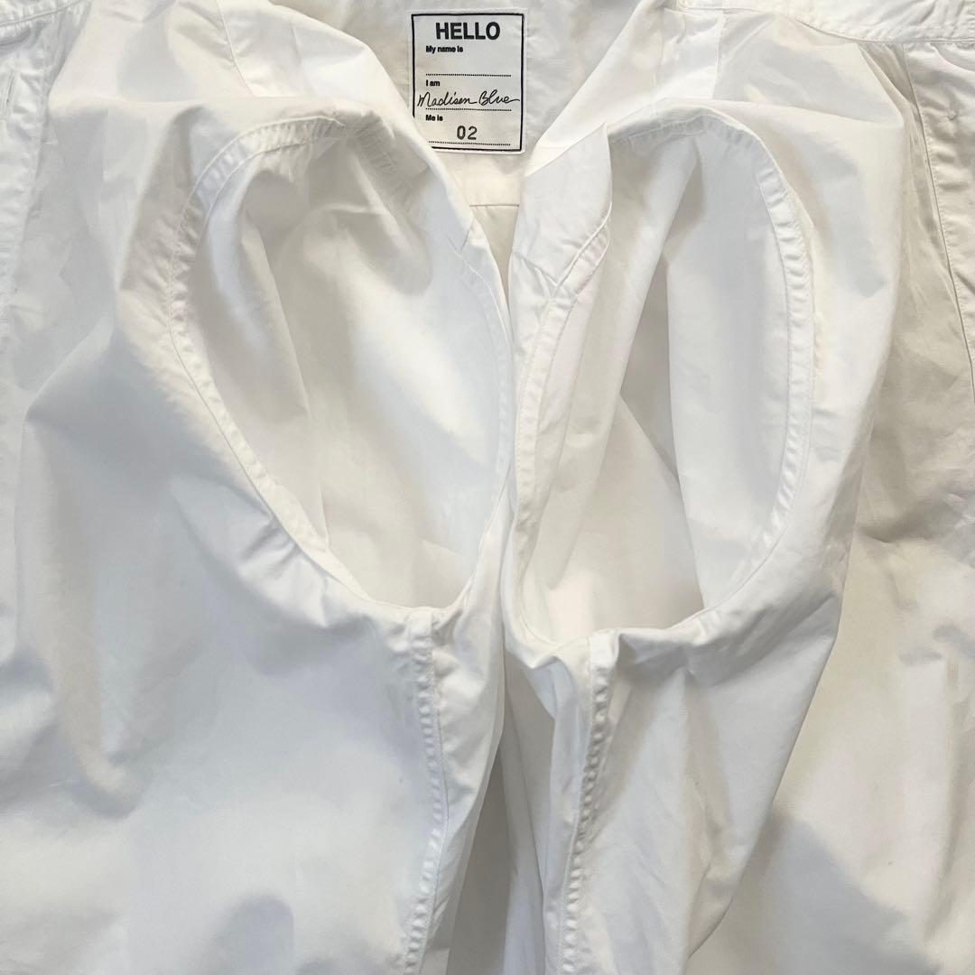 希少02サイズ　マディソンブルー マダムシャツ　B刺繍　ホワイト