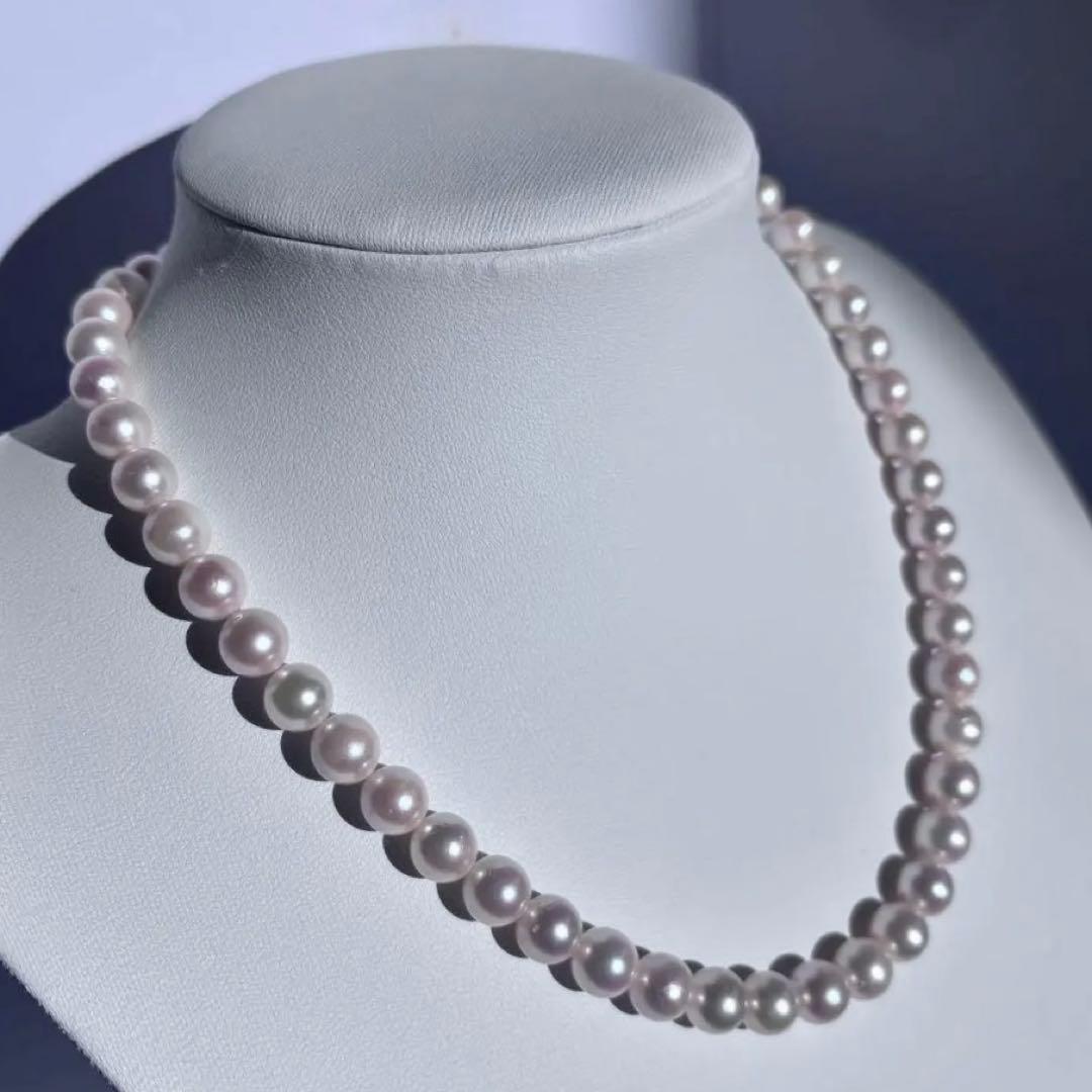 照り干渉色◎✨大珠8.5mm あこや本真珠パールネックレス SV刻印 フォーマル