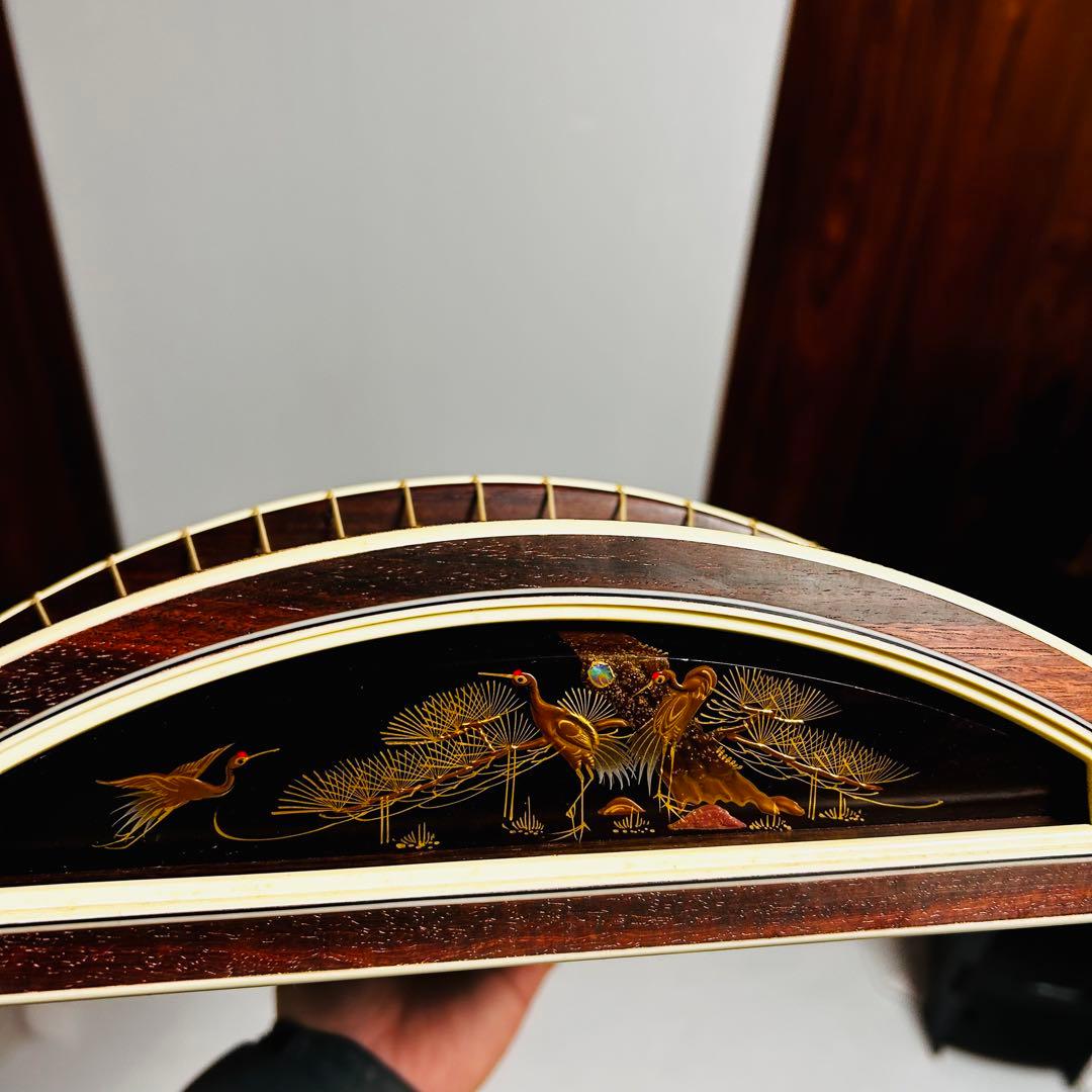 【良品】琴 13弦 並甲、すだれ彫り　時絵