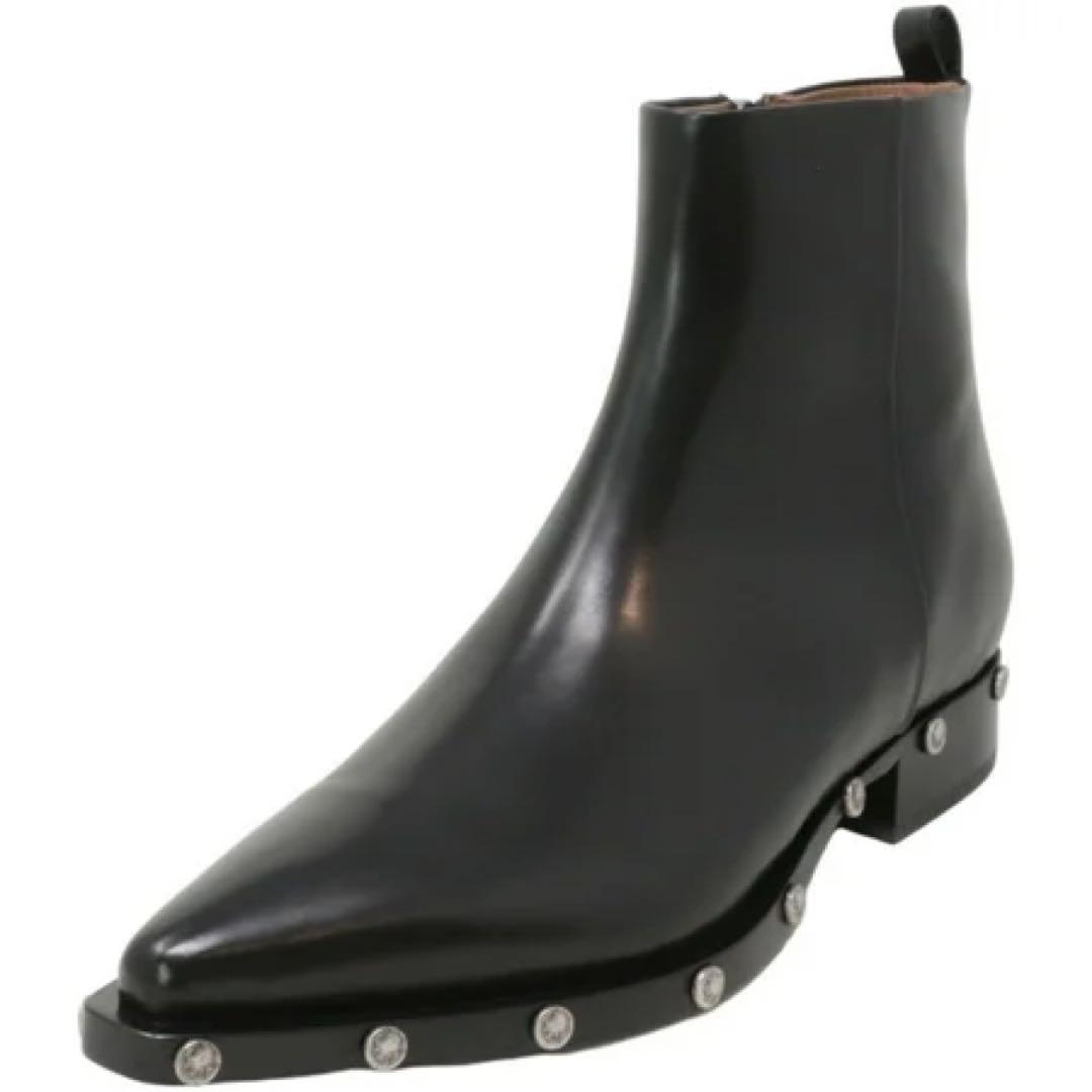 【美品/1度のみ使用】SARTORE スタッズ付き本革アンクルブーツ 37.5