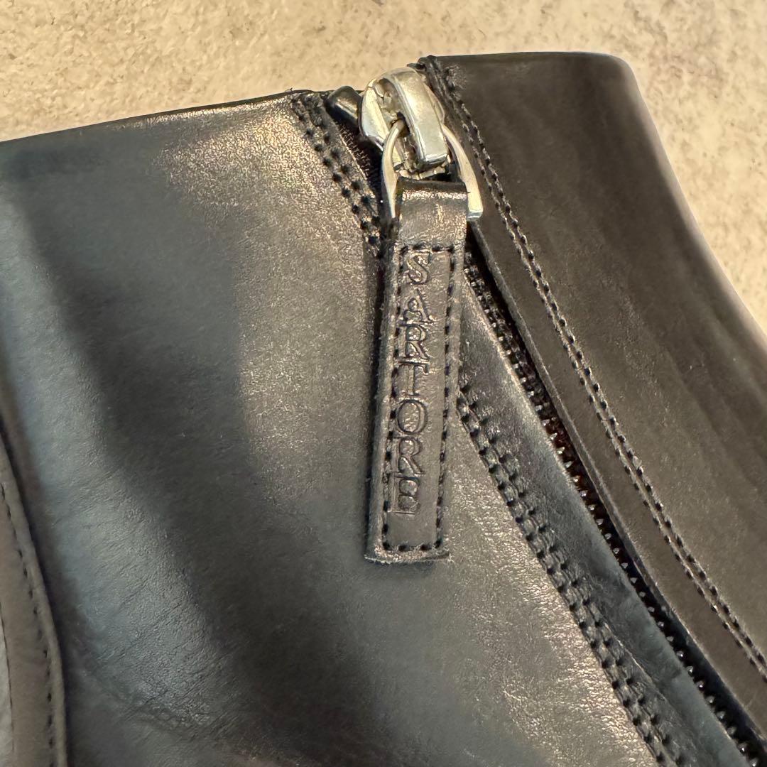 【美品/1度のみ使用】SARTORE スタッズ付き本革アンクルブーツ 37.5