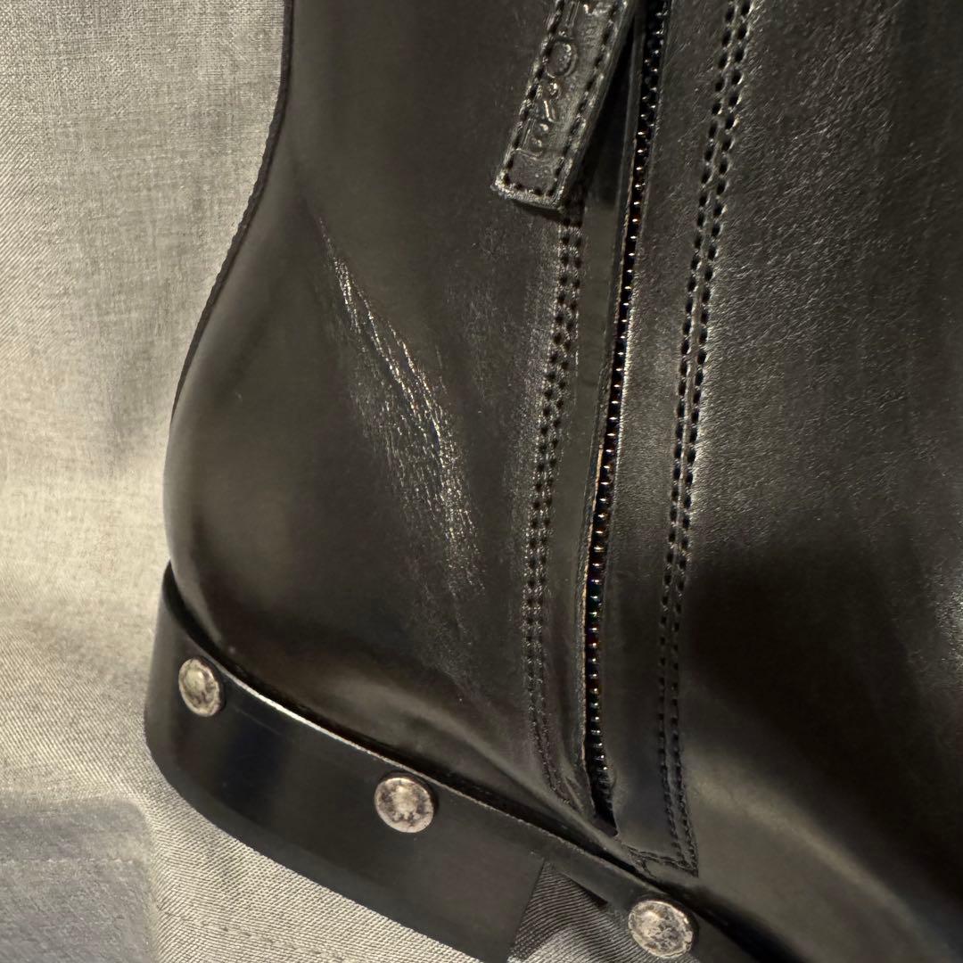 【美品/1度のみ使用】SARTORE スタッズ付き本革アンクルブーツ 37.5