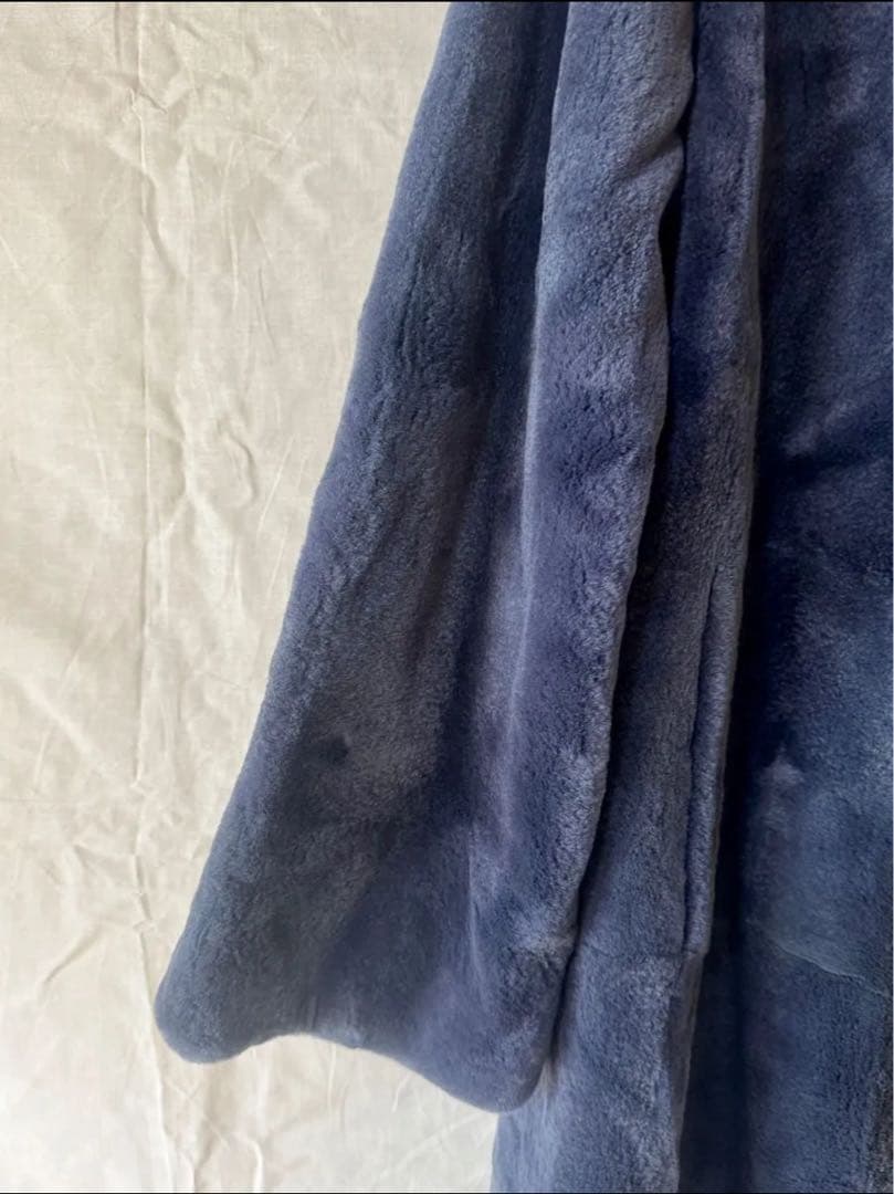 【保証書付き】定価75万円 EMBA シェアードミンクミネラルブルーロングコート