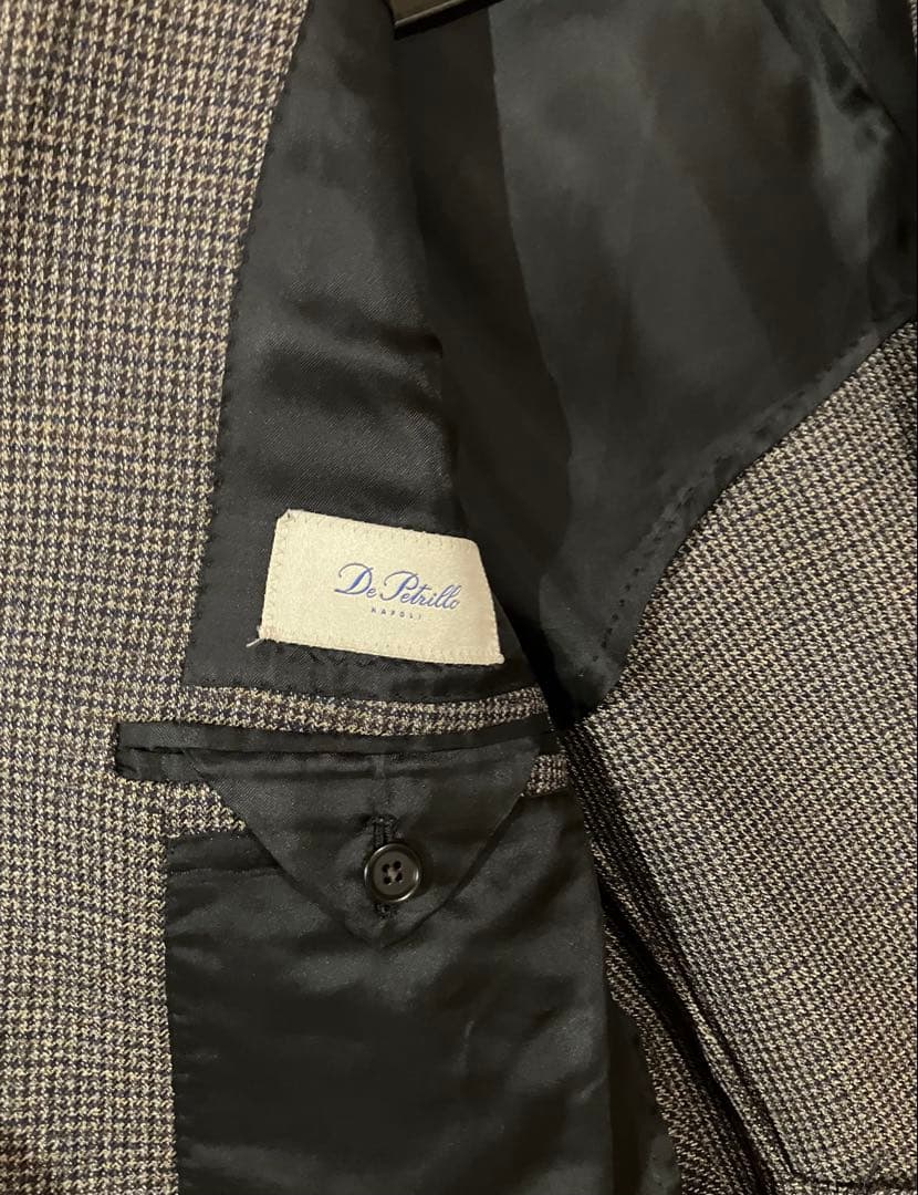 De. Petrillo ブラウン系チェック柄ビジネススーツ　　46