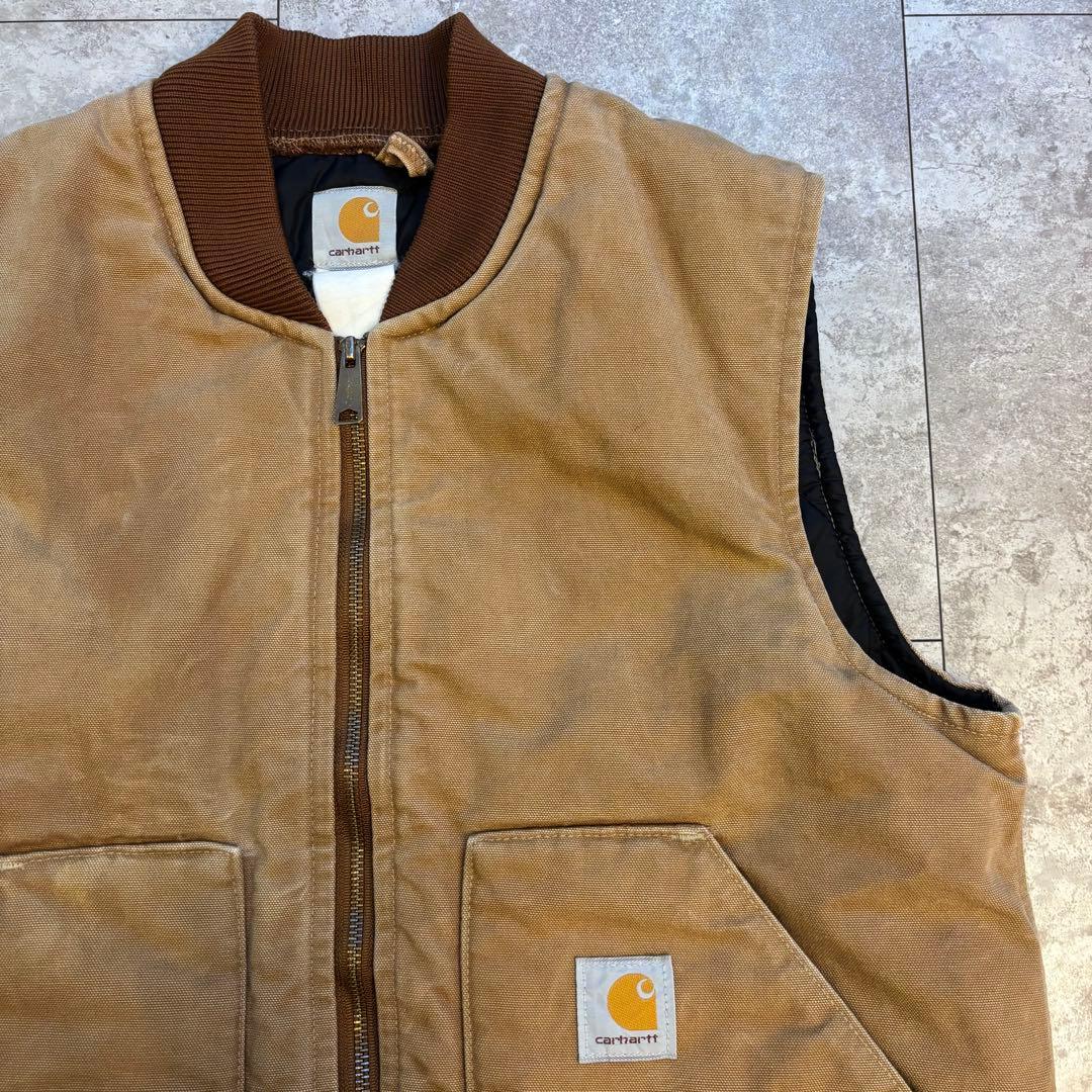【レア】Carhartt ダックベスト　アメリカ製　ロゴ　希少　アウター