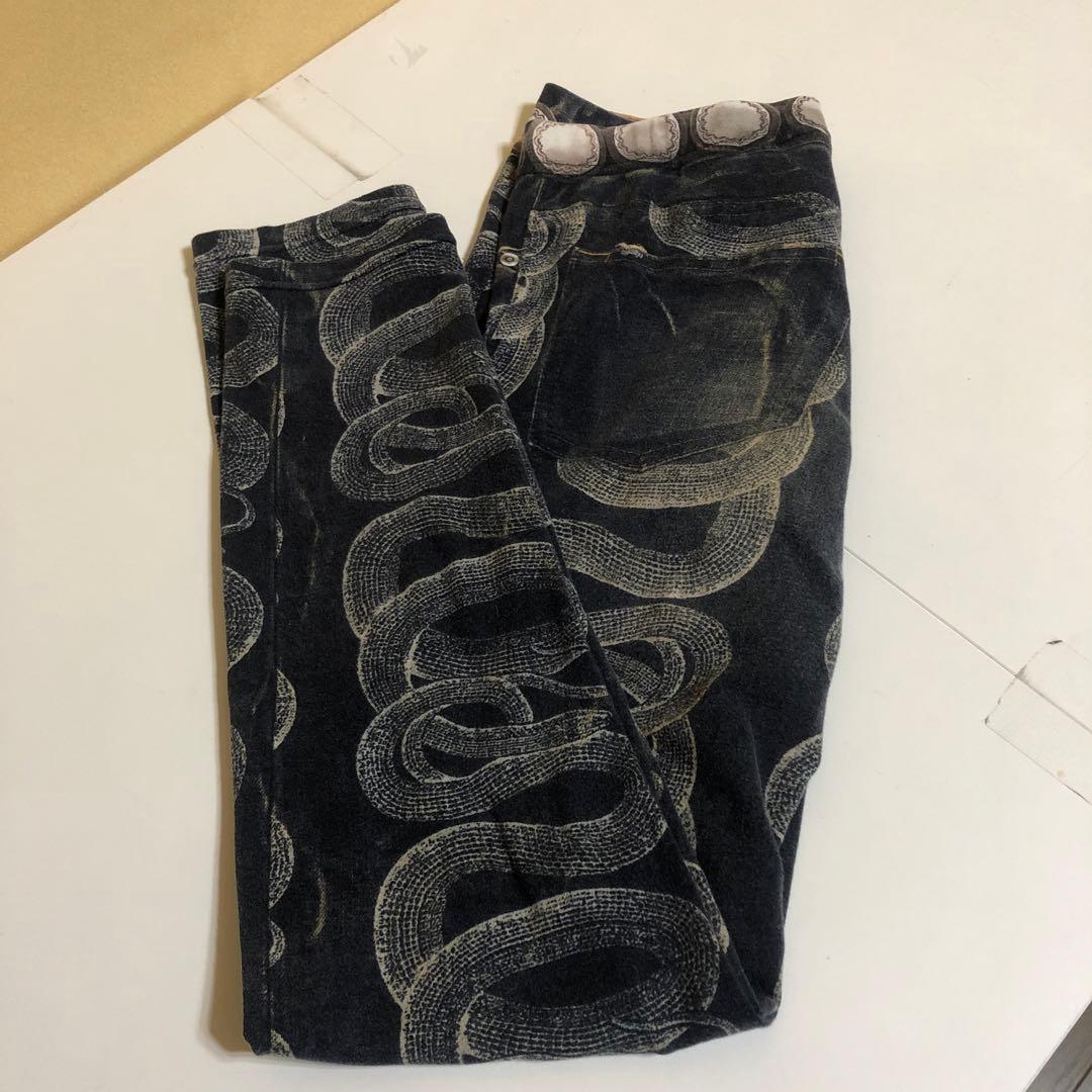 ヒステリックグラマー　スネーク転写スキニーレギンス ダークグレー