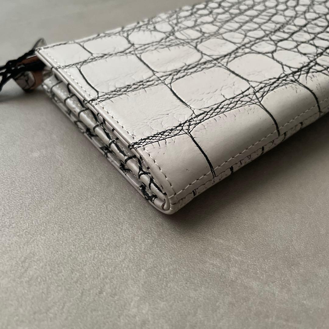 【新品タグ付】COTO アリゲーター ワニ革 レザー 長財布 ホワイト