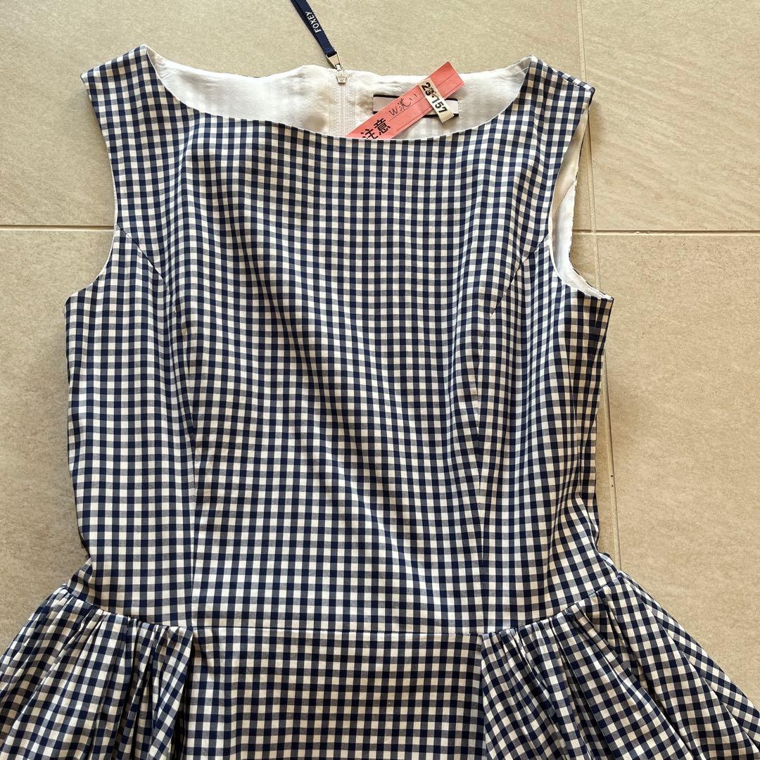 フォクシー　チェック柄ワンピース