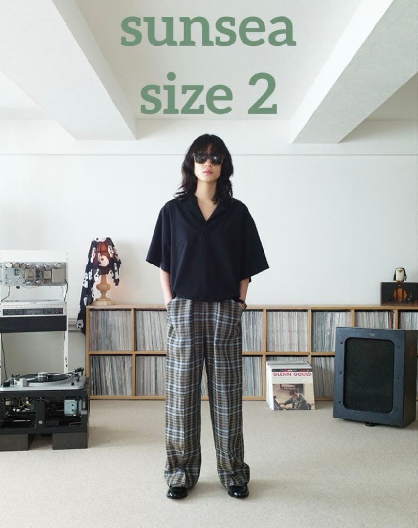 パンツ sunsea 19SS SPEC LINEN CHECK PANTS